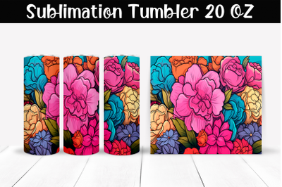 Bright flowers Sublimation Tumbler Wrap 20 oz