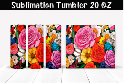 Bright flowers Sublimation Tumbler Wrap 20 oz