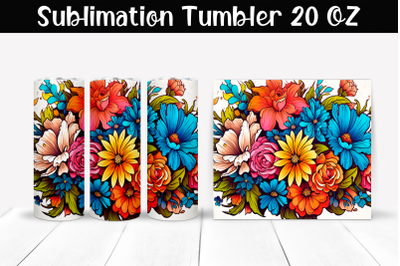 Bright flowers Sublimation Tumbler Wrap 20 oz