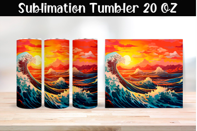 Waves Sublimation Tumbler Wrap 20 oz