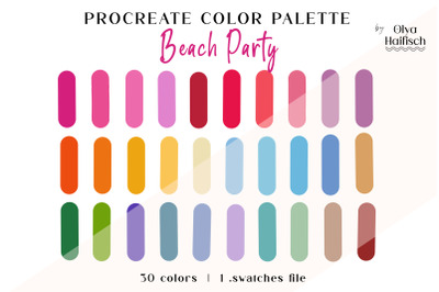Bright Procreate Palette. Cute Pink Color Swatches