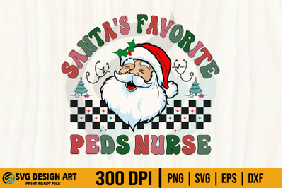 Christmas Peds Nurse SVG Santas Favorite retro T-shirt