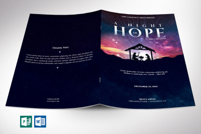 Hope Christmas Program Template for Word and Publisher