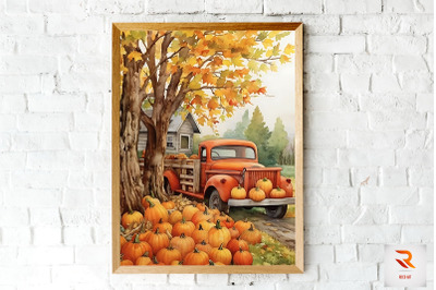 Maple Tree &amp; Old Truck Wall Art