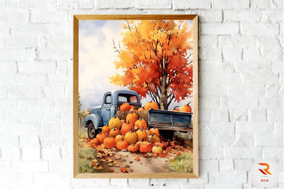 Maple Tree &amp; Old Truck Wall Art