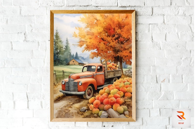 Maple Tree &amp; Old Truck Wall Art