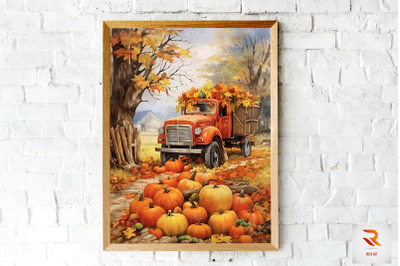 Maple Tree &amp; Old Truck Wall Art