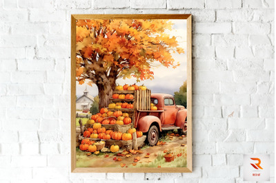 Maple Tree &amp; Old Truck Wall Art