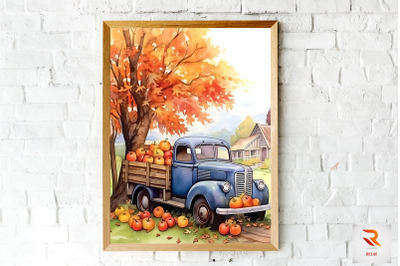 Maple Tree &amp; Old Truck Wall Art