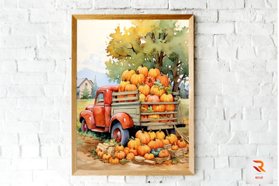 Maple Tree &amp; Old Truck Wall Art