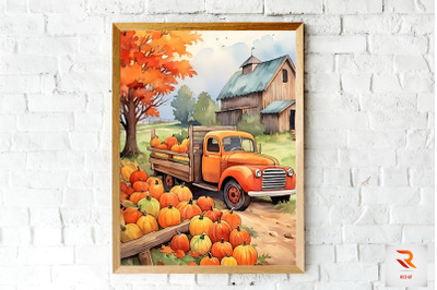 Maple Tree &amp; Old Truck Wall Art