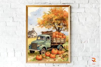 Maple Tree &amp; Old Truck Wall Art