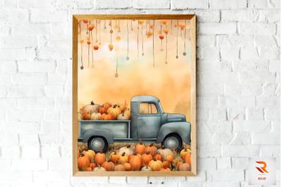 Watercolor Hello Fall Wall Art