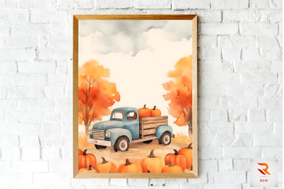 Watercolor Hello Fall Wall Art