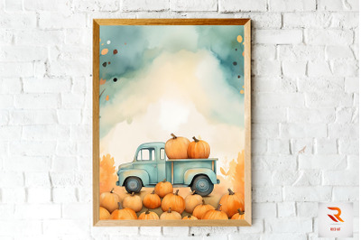 Watercolor Hello Fall Wall Art