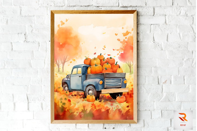 Watercolor Hello Fall Wall Art