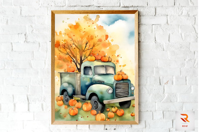 Watercolor Hello Fall Wall Art