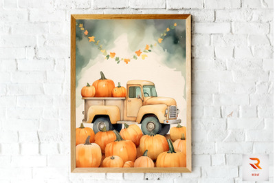 Watercolor Hello Fall Wall Art