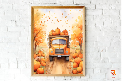 Watercolor Hello Fall Wall Art