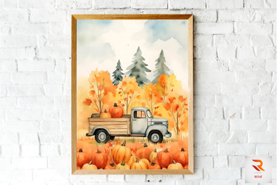 Watercolor Hello Fall Wall Art