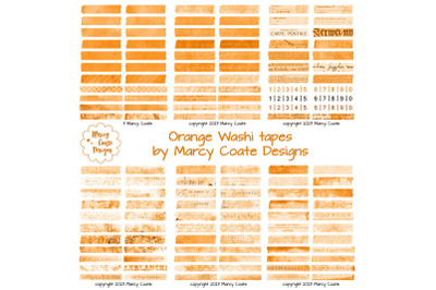 Orange Digital Washi Tape Printable