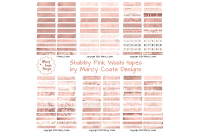 Shabby Pink Digital Washi Tape Printable