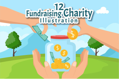 12 Fundraising Charity and Donation Illustration