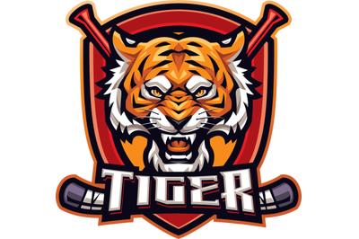 Tiger hockey esport mascot logo design
