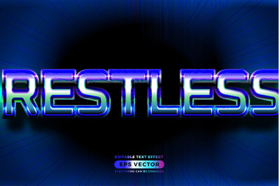 Restless editable text style effect in retro look design