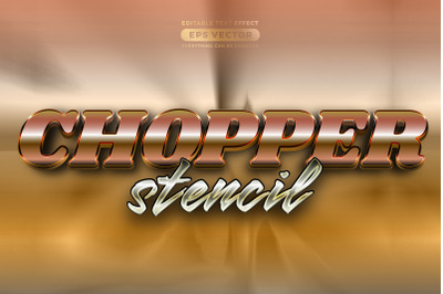 Chopper stencil editable text style effect in retro look design