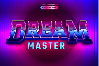 Dream master editable text style effect in retro look design