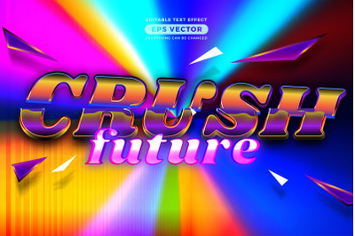 Crush future editable text style effect in retro look design