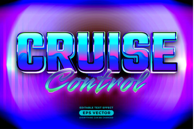 Retro text effect cruise control futuristic editable 80s classic style