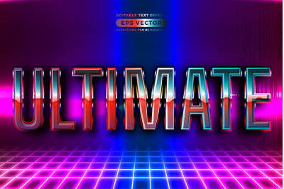 Retro text effect ultimate futuristic editable 80s classic style
