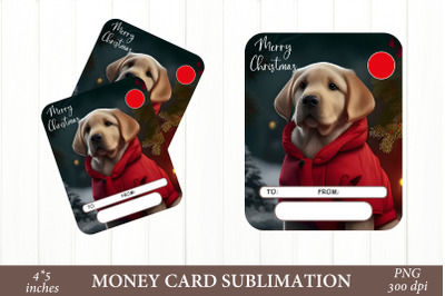 Money Card Christmas Dog PNG. Money Card Holder PNG