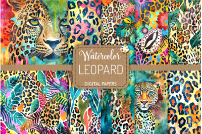 Leopard - Transparent Watercolor Patterns