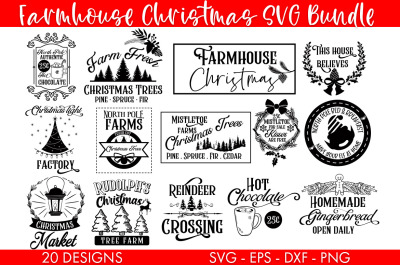 Christmas Farmhouse Vintage Signs SVG Bundle