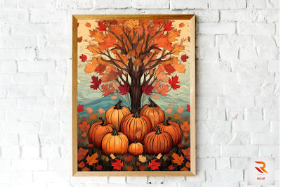 Beautiful Fall with Pumpkin Wall Art