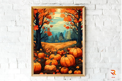 Beautiful Fall with Pumpkin Wall Art