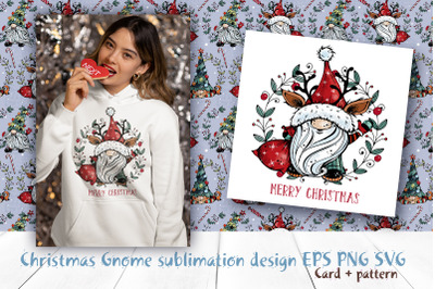 Christmas Gnome sublimation design PNG SVG EPS