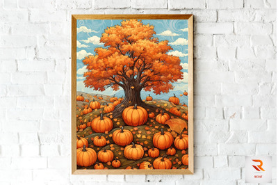 Beautiful Fall with Pumpkin Wall Art