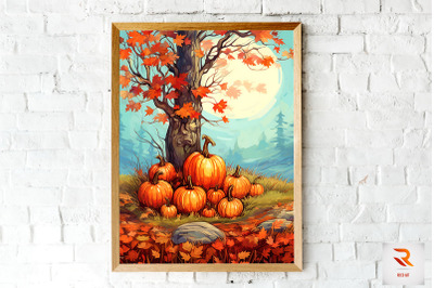 Beautiful Fall with Pumpkin Wall Art