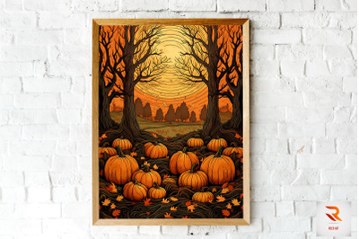 Beautiful Fall with Pumpkin Wall Art