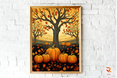 Beautiful Fall with Pumpkin Wall Art