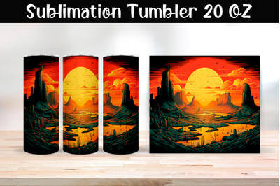 Landscape Sublimation Tumbler Wrap 20 oz