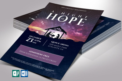 Hope Christmas Flyer Template for Word and Publisher