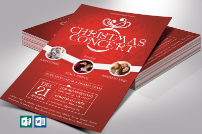 Christmas Concert Flyer Template for Word and Publisher