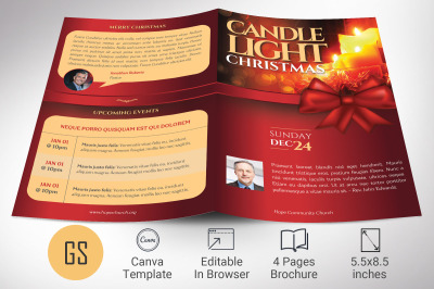 Candlelight Christmas Program Template for Canva | 4 Pages