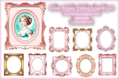 Pink Rococo Frames Clipart