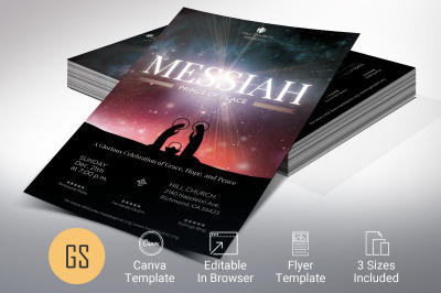 Messiah Christmas Flyer Template for Canva